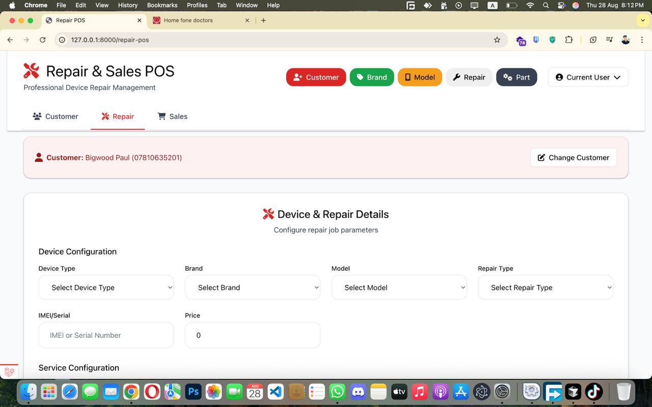Screenshot of Fone Doctors POS